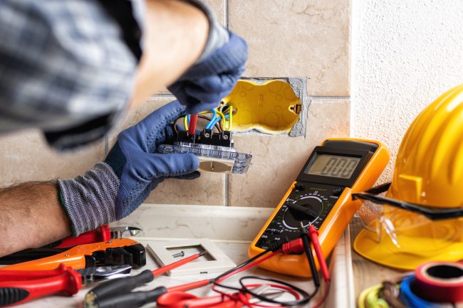Industrial-Electrician Industrial electrician completing work